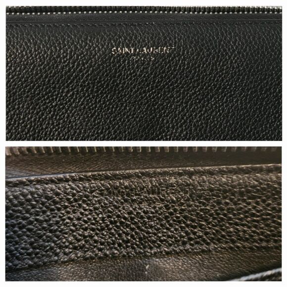 Saint Laurent Authentic Black Leather Long Continental Zippy Wallet w/ Box & Bag - Picture 8 of 10